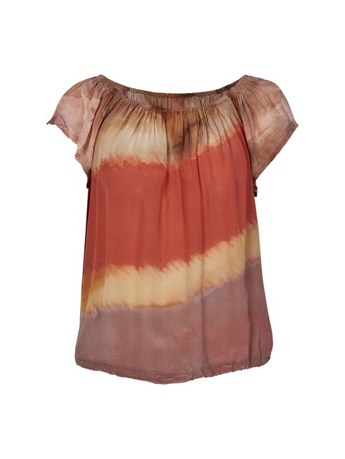 NÜ Ziw Top med kort ærme, Viskose, Terracotta Mix